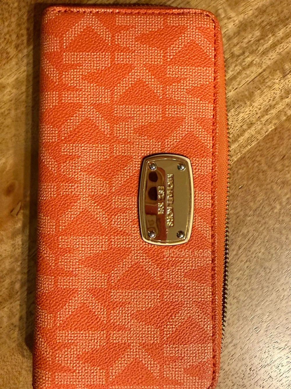 Michael Kors Signature Orange Tote with Matching Wallet